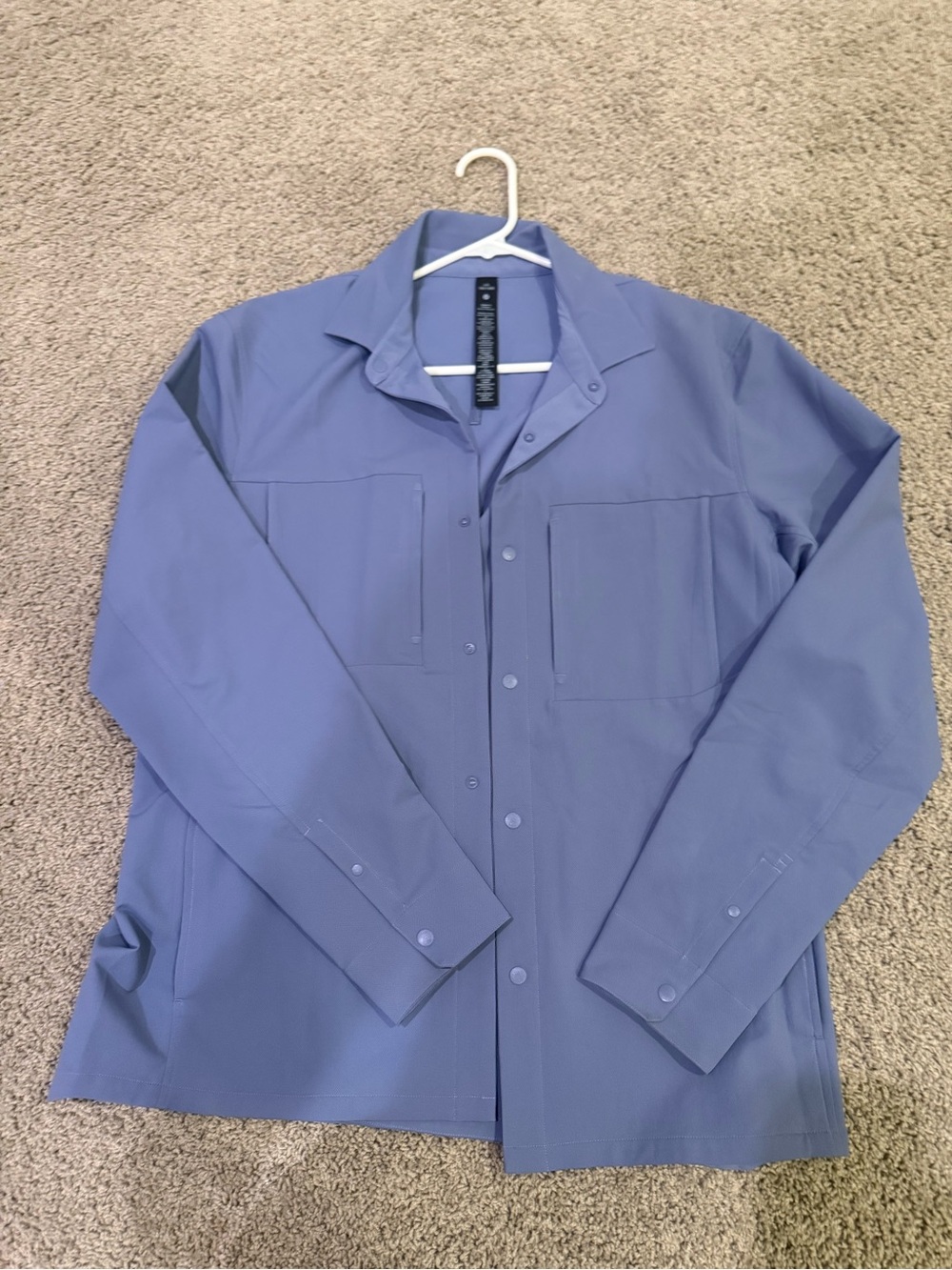 lululemon athletica Men's Button-Front Shirt Jacket in Slate Blue